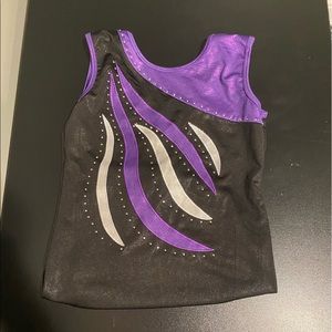 black gymnastics leotard